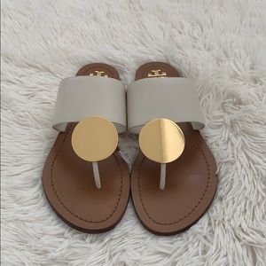 authentic Tory Burch Patos ivory/gold Sandals